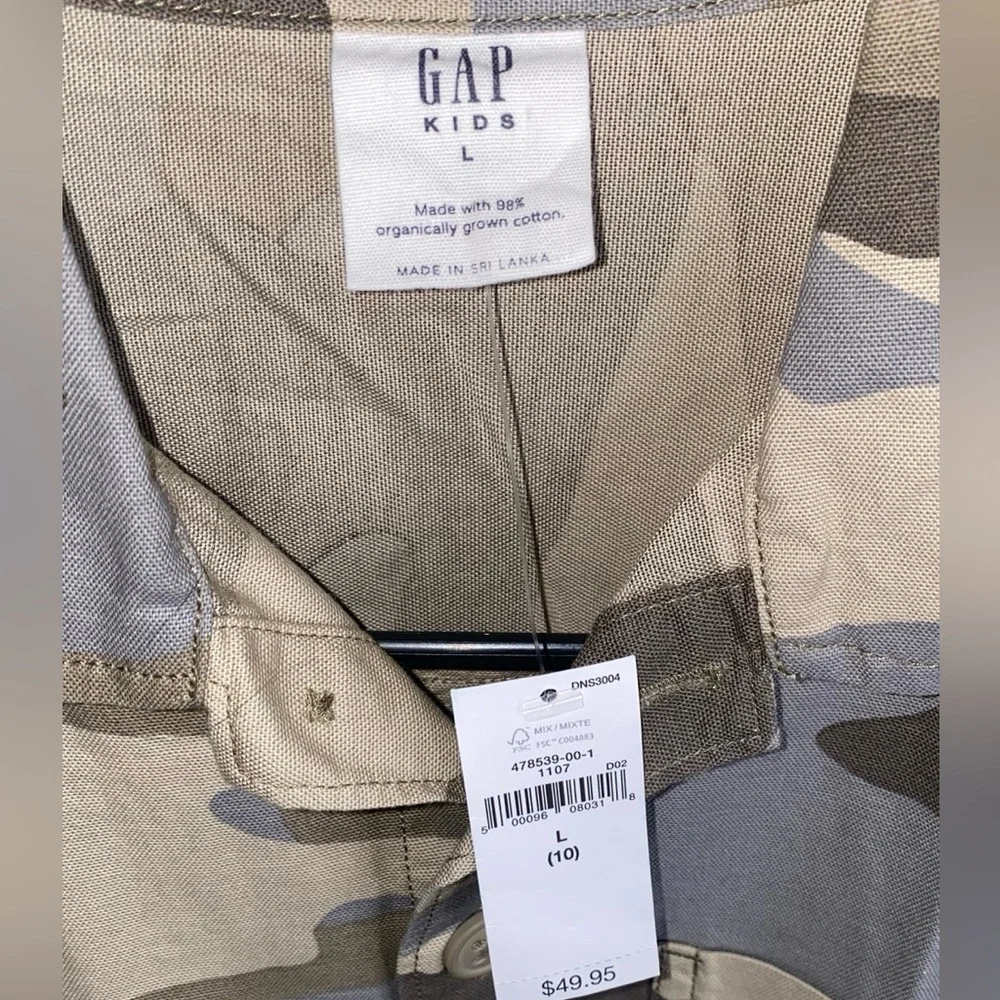 GAP KIDS BOYS ORGANIC COTTON CAMO OVERSHIRT